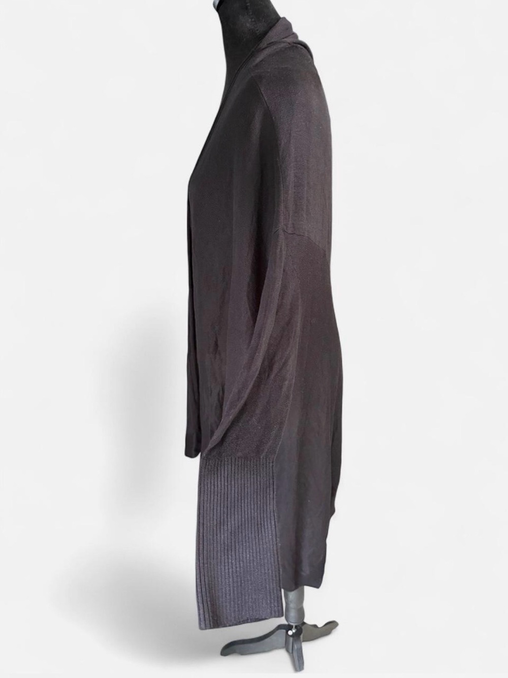 Worthington Black Open Front Draped Cardigan Sweater Size Small - Picture 4 of 6
